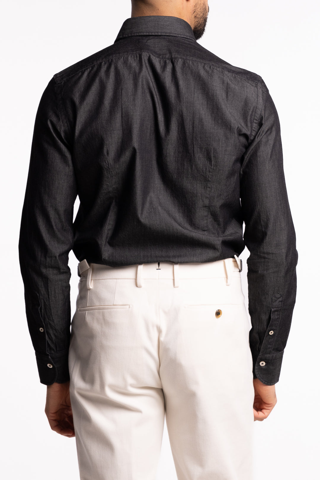 Cotton Chambray Shirt Dark Grey Denim