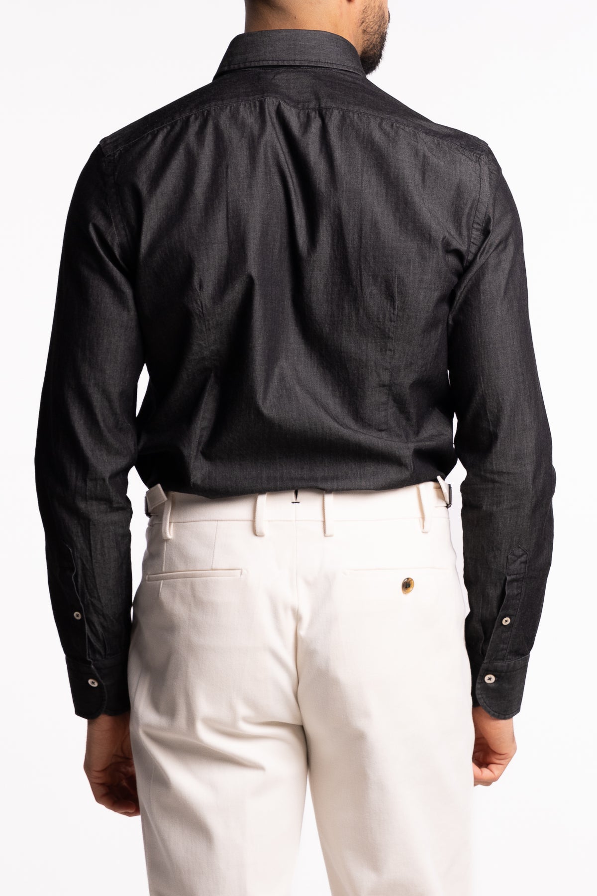 Cotton Chambray Shirt Dark Grey Denim