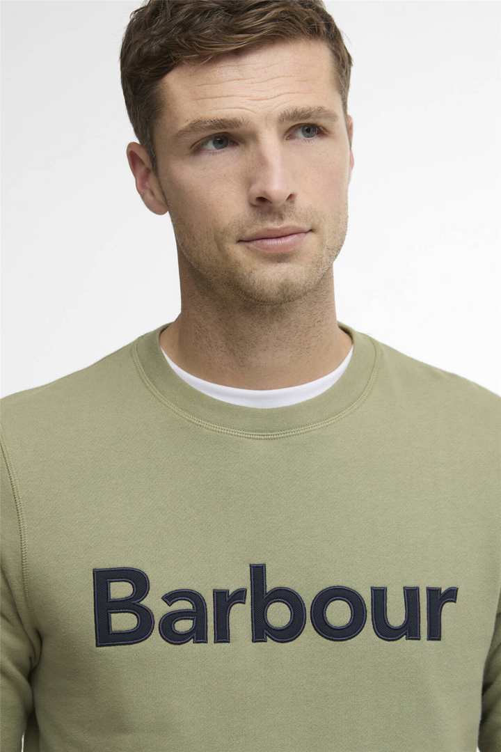 Pique Applique Crew Sweatshirt Laurel Green