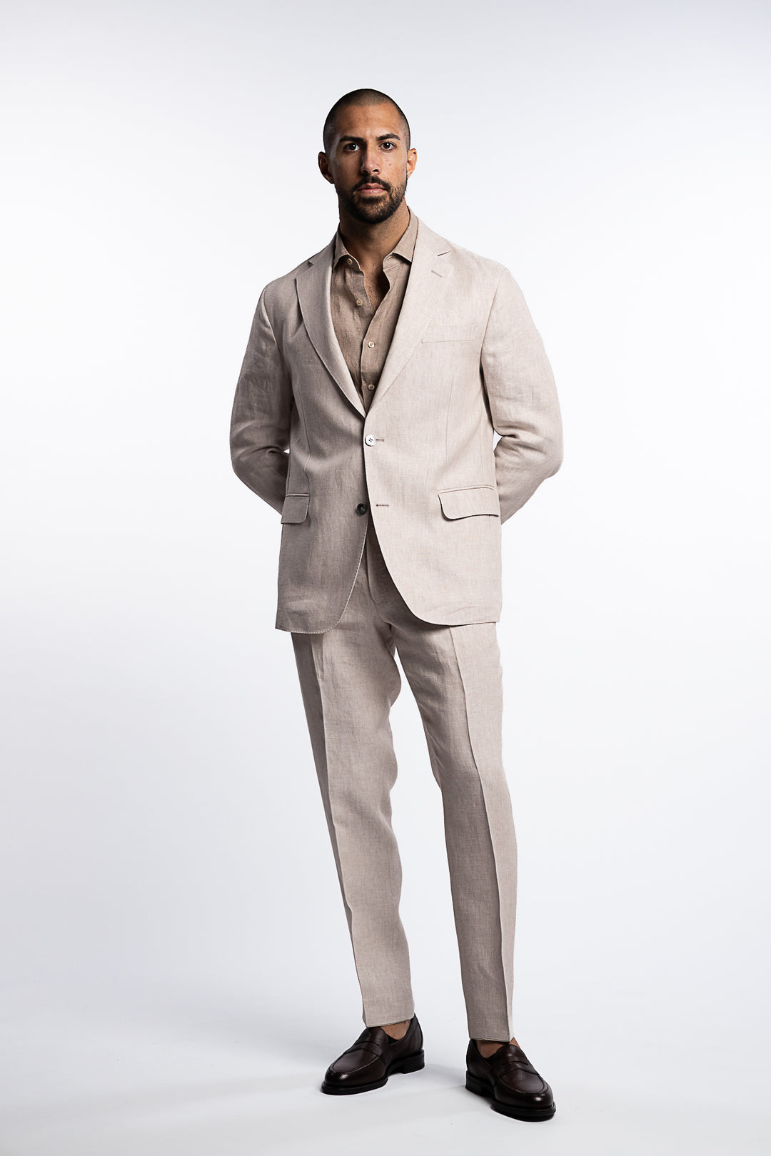 Ferry Regular Fit Soft Linen Blazer White Grass