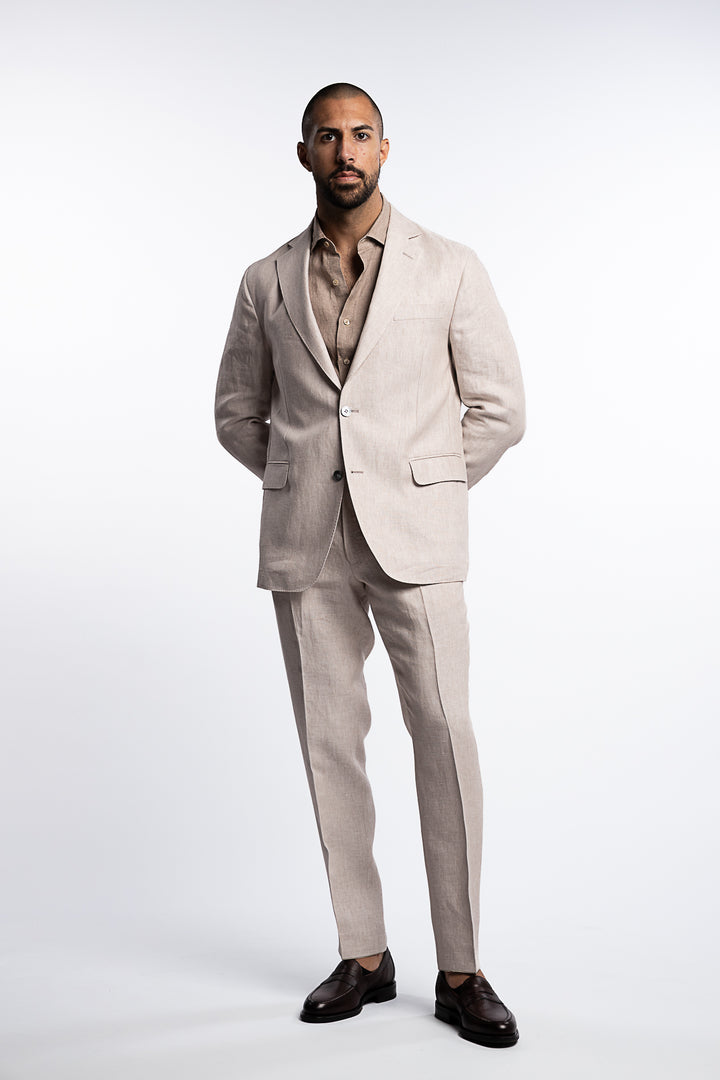 Ferry Regular Fit Soft Linen Blazer White Grass