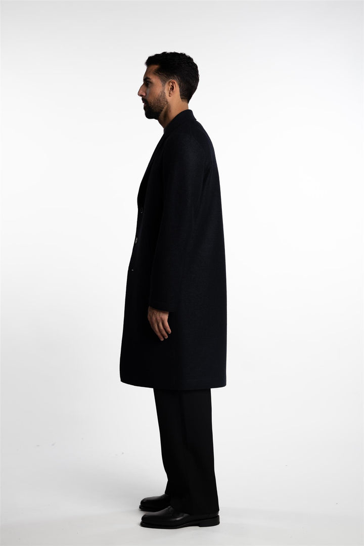 Overcoat Pressed Wool Dark Blue