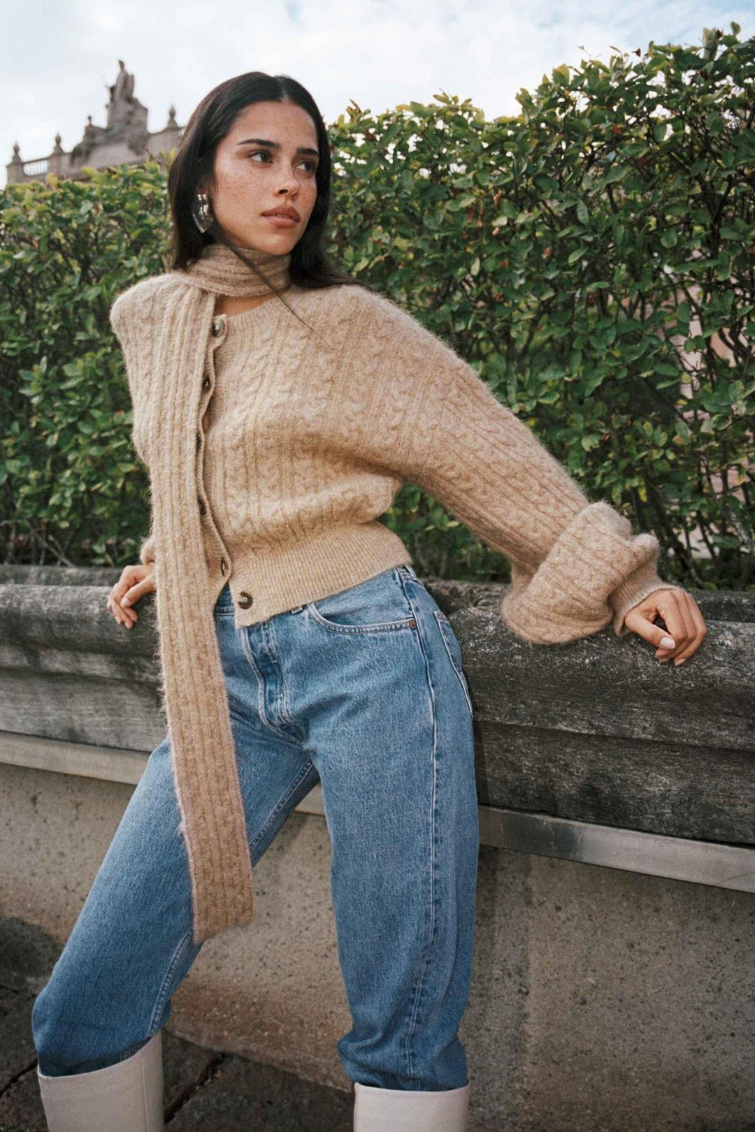 Merano Cardigan- Beige Melange