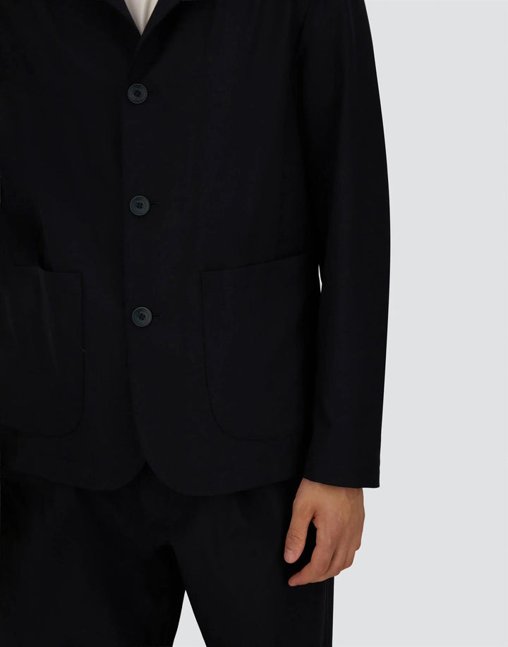 Light Stretch Wool Jacket Navy Blue