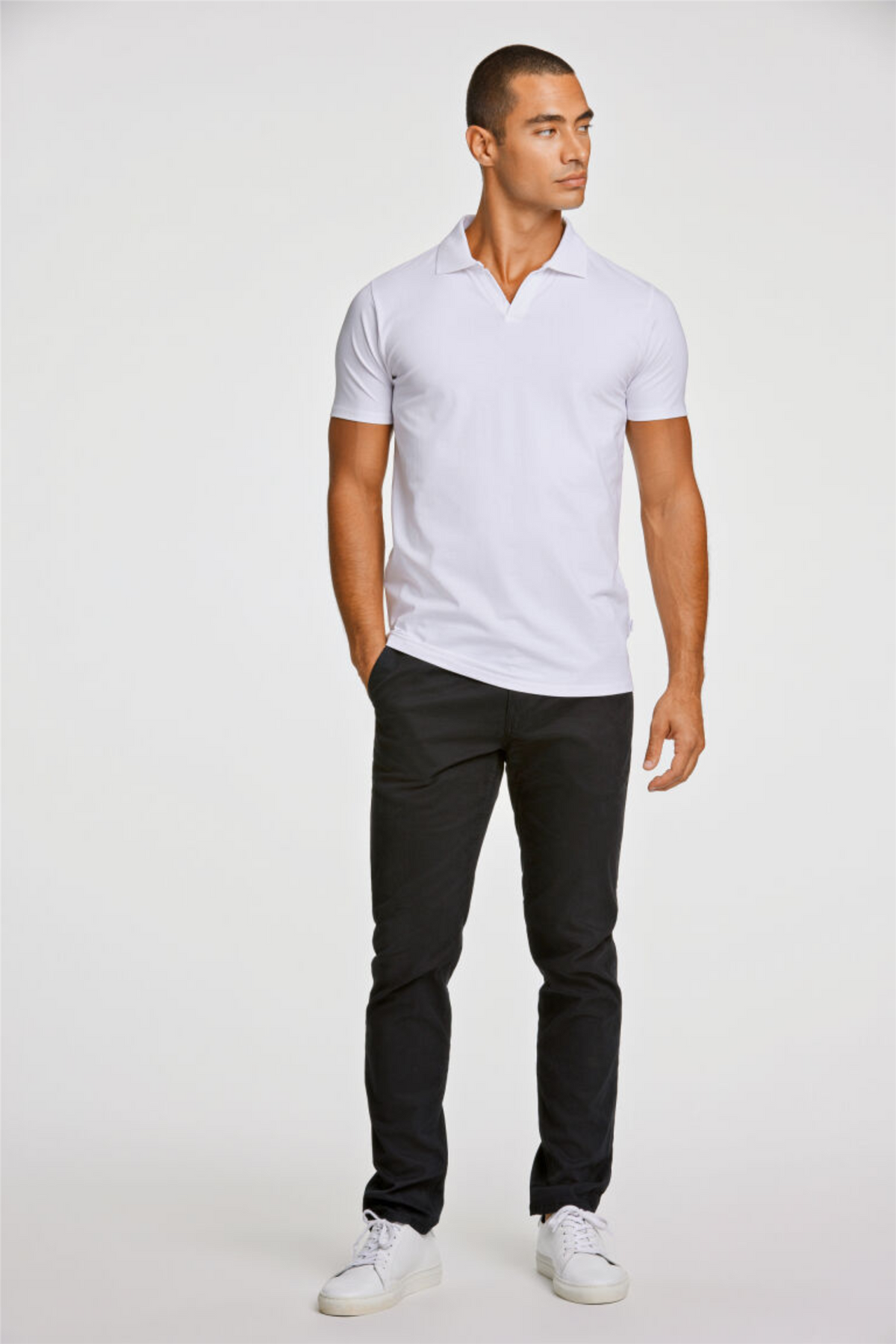 Stretch Polo Shirt S/S White