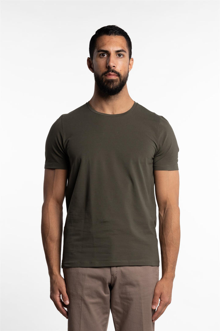 Kyran Cotton Stretch Slim Fit T-Shirt Green Cervo