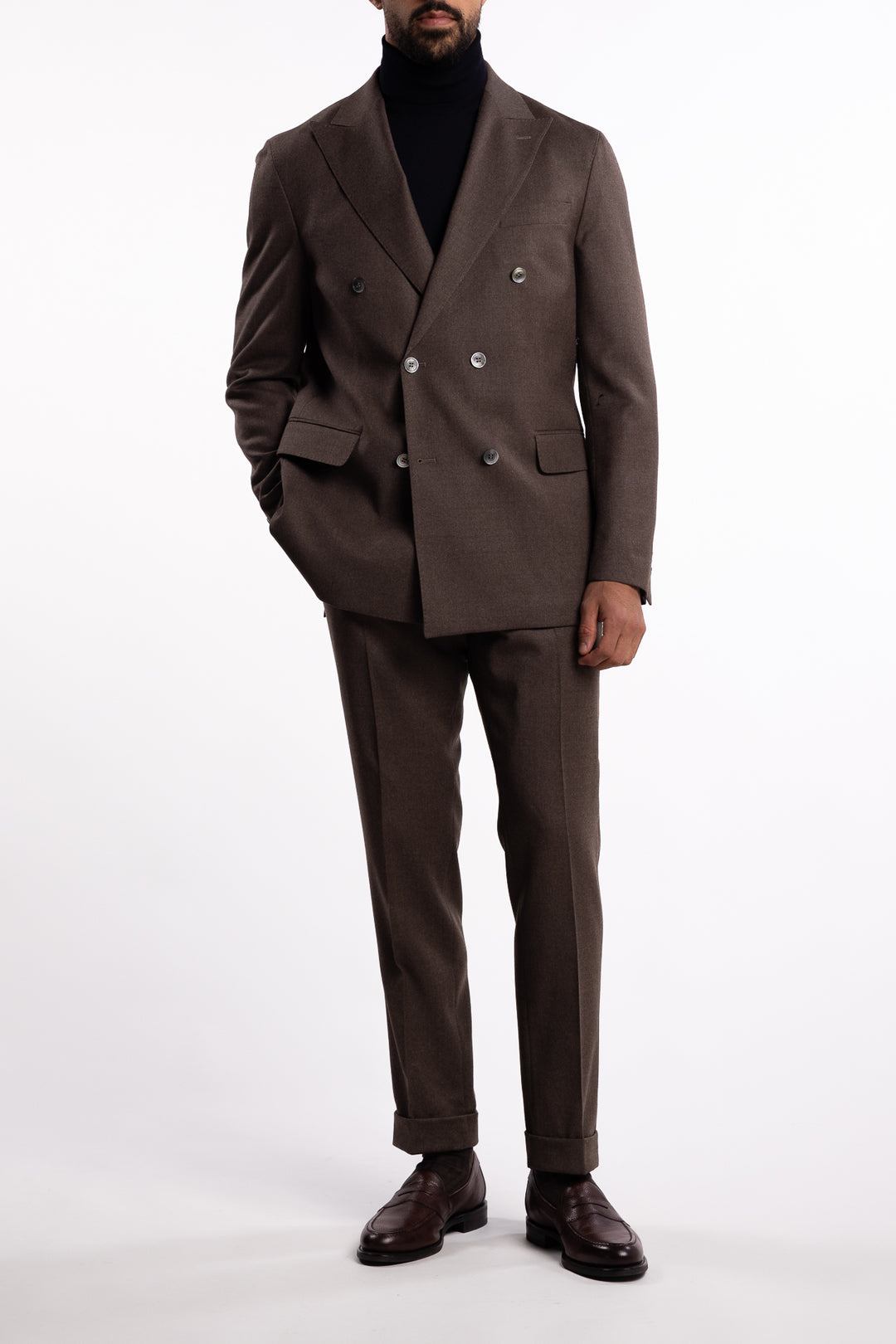 Farris Double Breasted Blazer Beige Melange