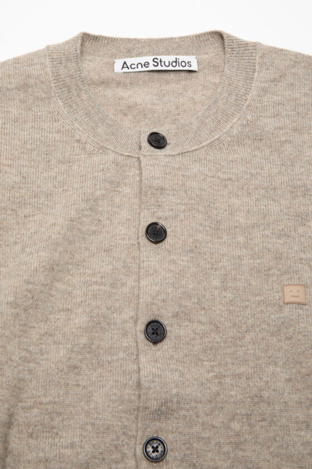 Fitted Cardigan Yak Wool- Greige Melange