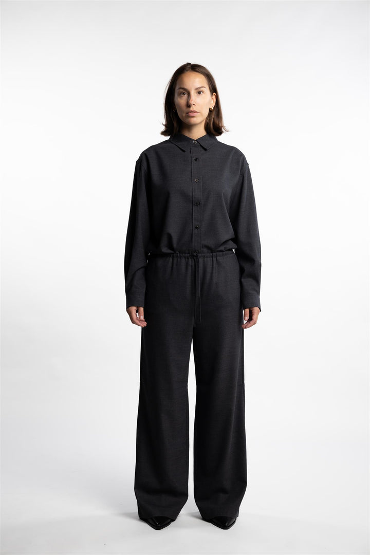 Siena Drawstring Trousers- Charcoal Grey