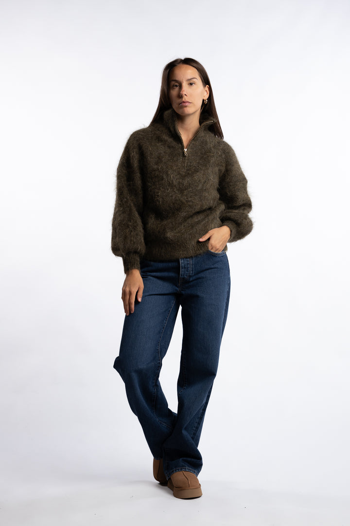 Li Chunky Sweater- Moss green
