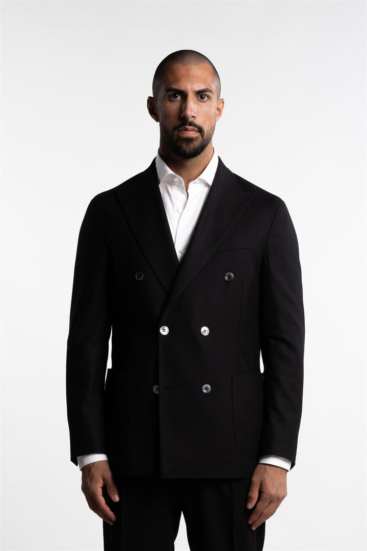 Vicenza DB Flannel Blazer Black