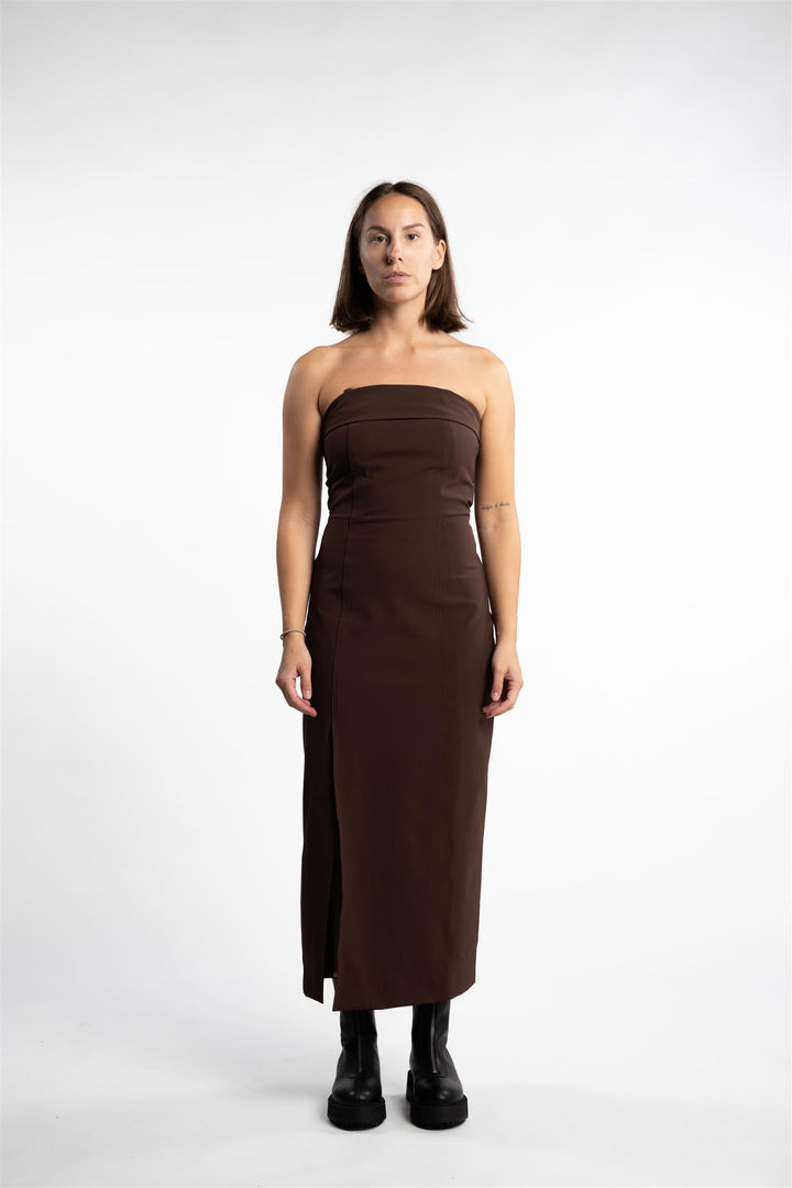 Shelly Tube Dress- Brown