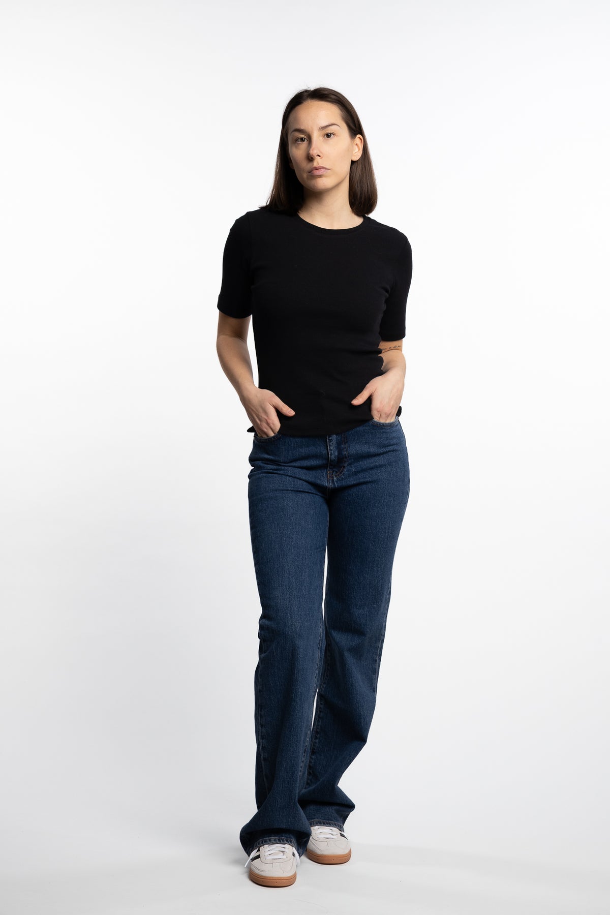 Pippa Rib Tee- Black