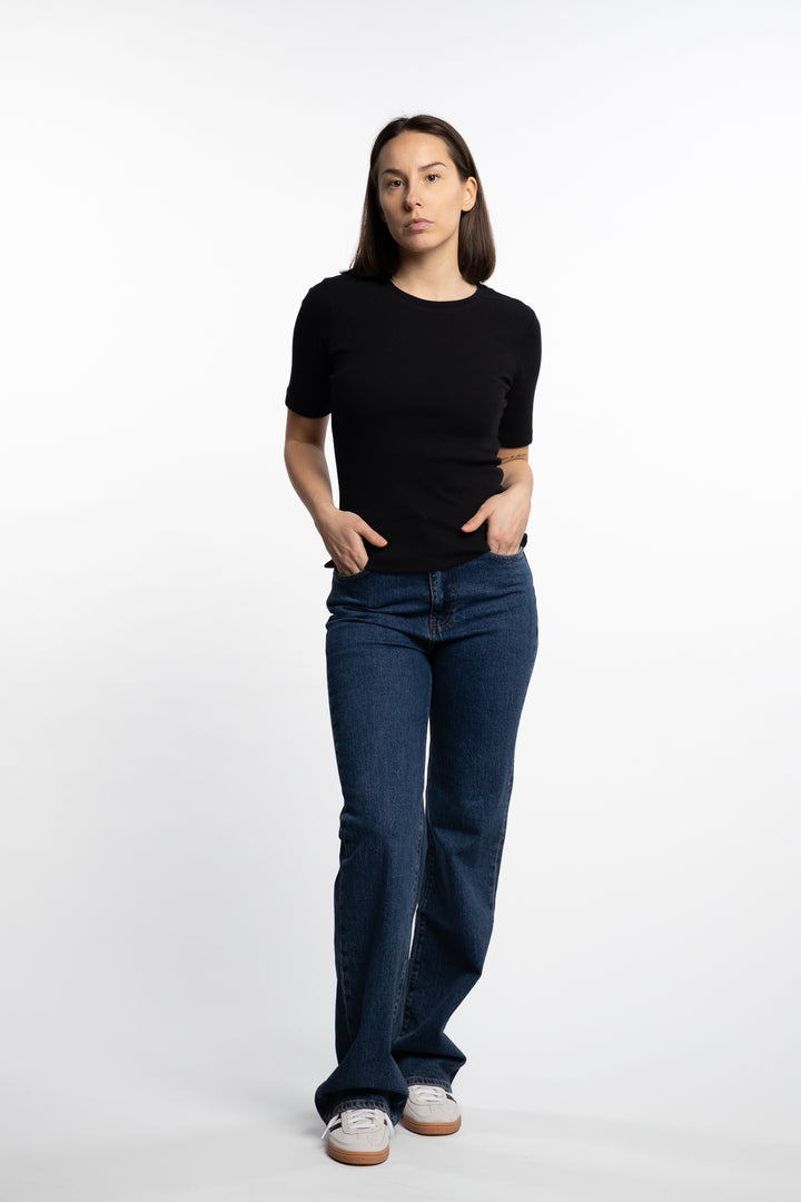 Pippa Rib Tee- Black