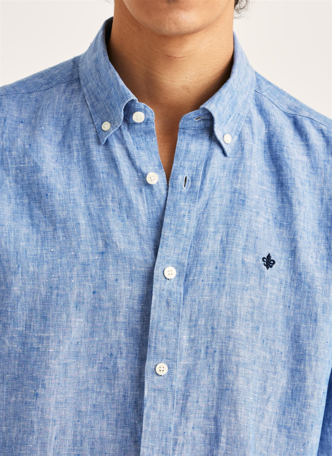 Douglas Classic Fit Linen Shirt Blue