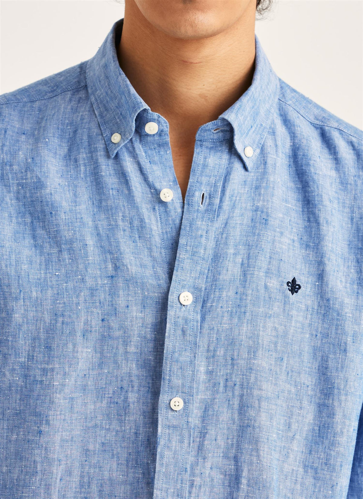 Douglas Classic Fit Linen Shirt Blue