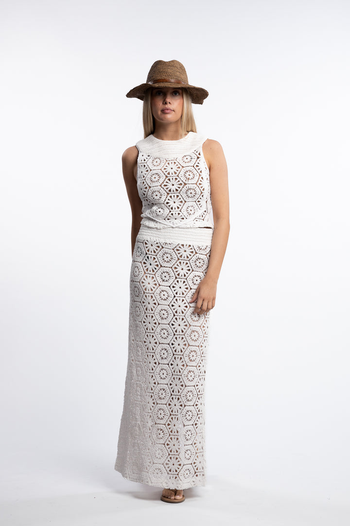 Gigi crochet Top- White