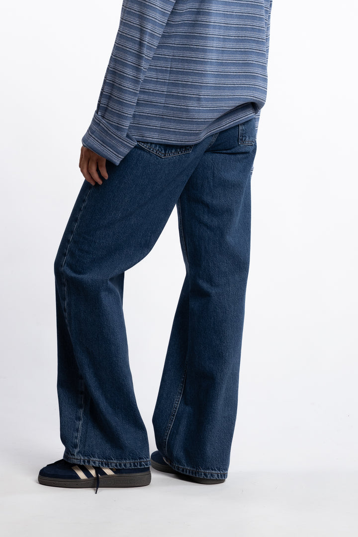 W Wide Jeans - Mid Blue