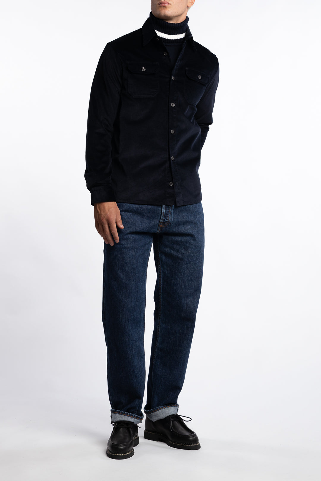 Velvet Overshirt Navy