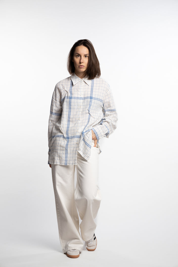 Bibi Check Shirt- Blue Mix