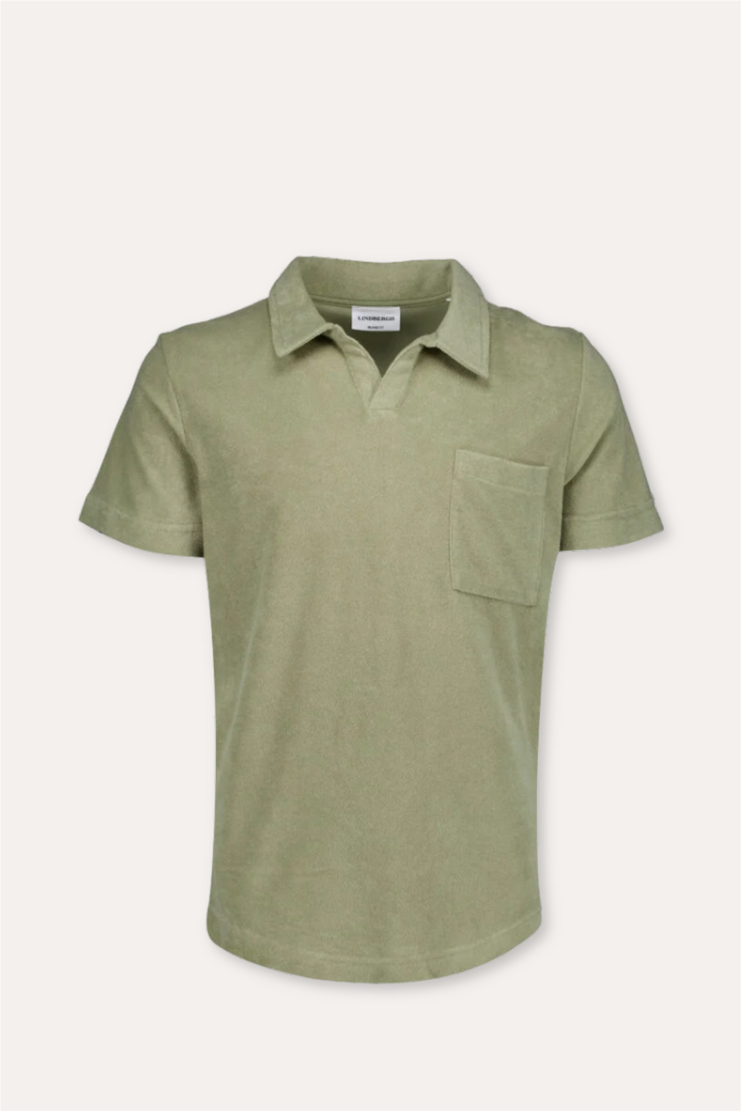 Towel V-Neck Polo S/S Dusty Olive
