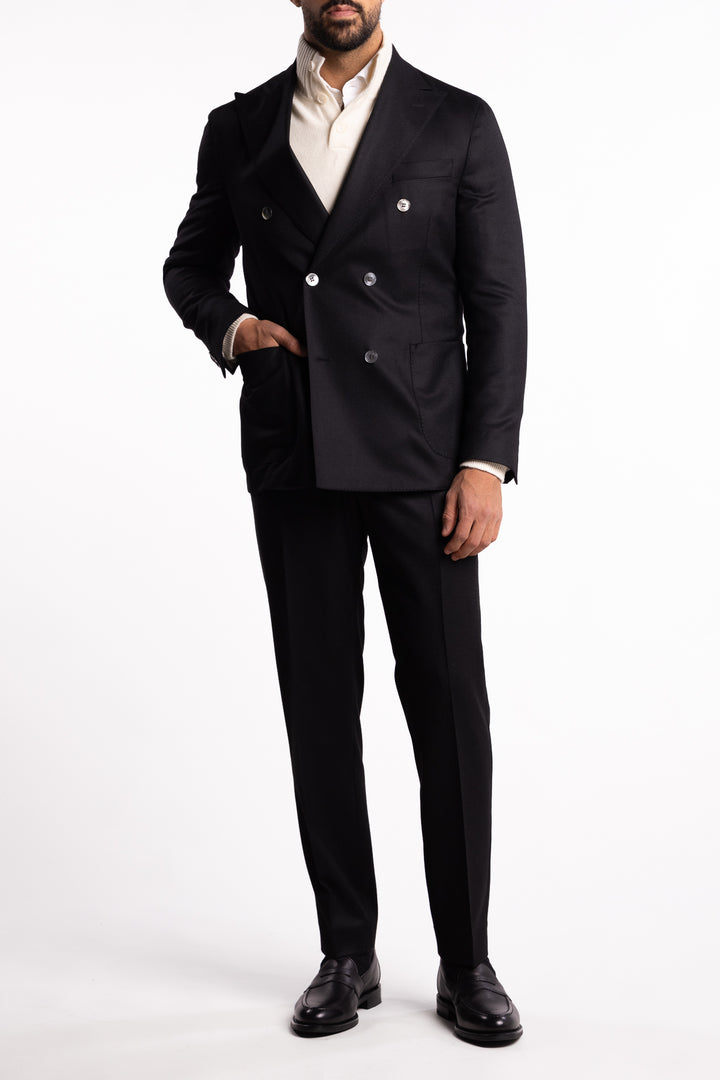 Vicenza DB Flannel Blazer Black