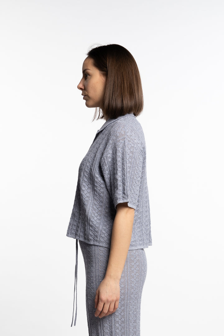 Kelp Crochet Shirt- Blue Mix