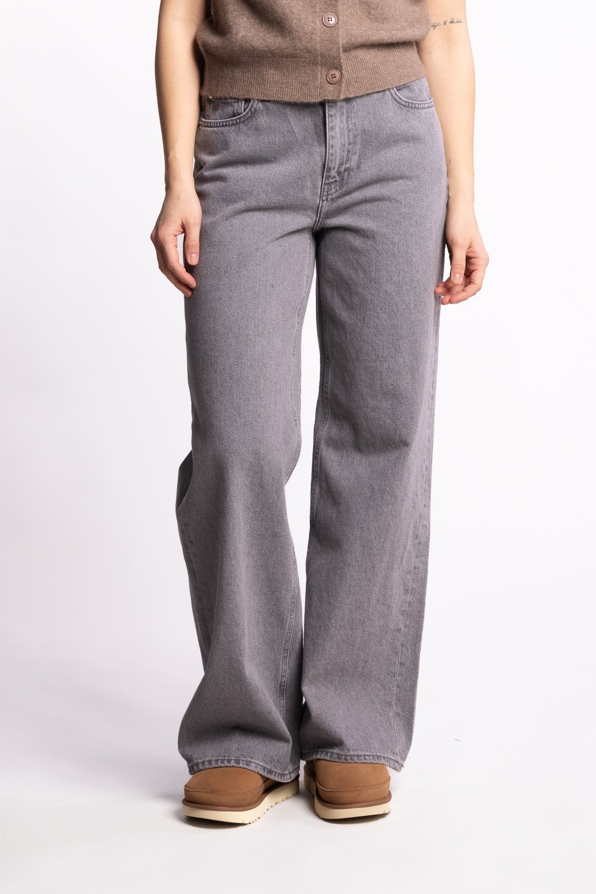 W Wide Jeans - Lt. Grey