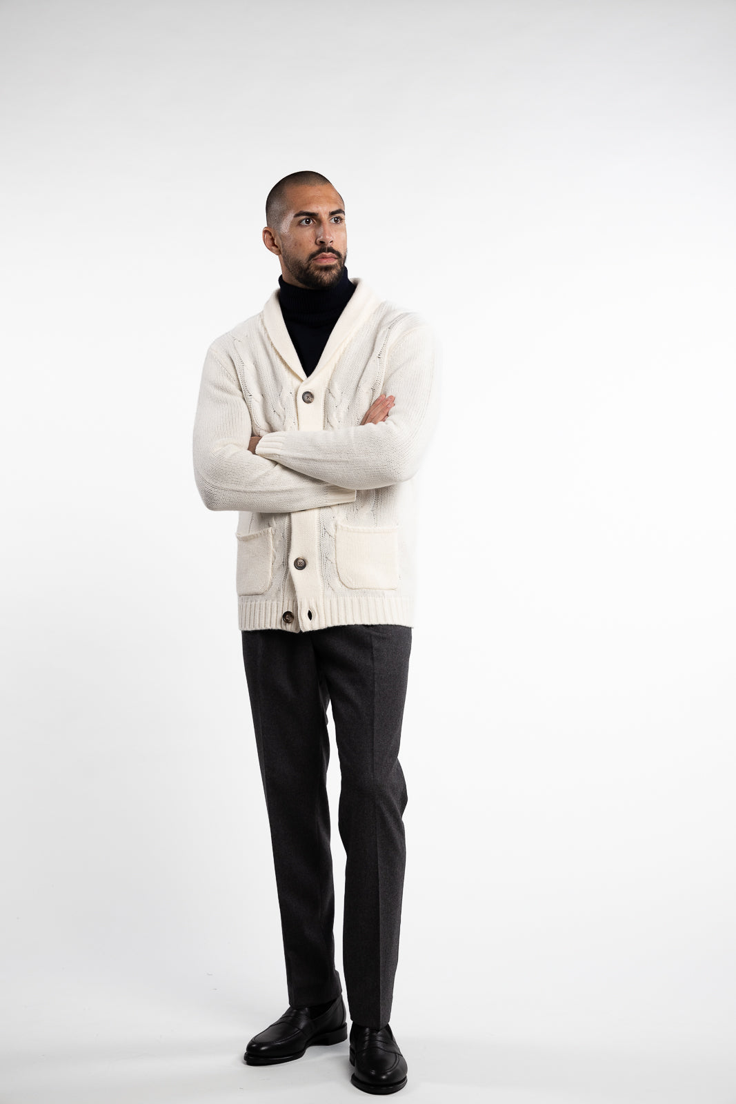 Nackington Shawl Cardigan Off-White