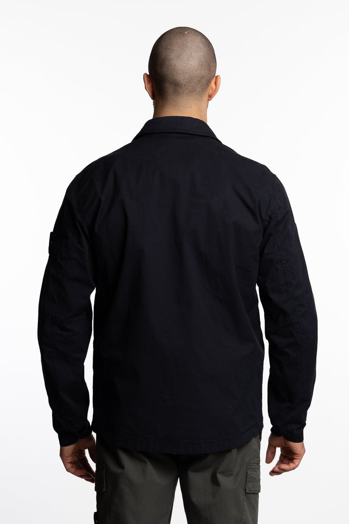 Supima® Cotton Twill Stretch-TC Garment Dyed Overshirt Navy