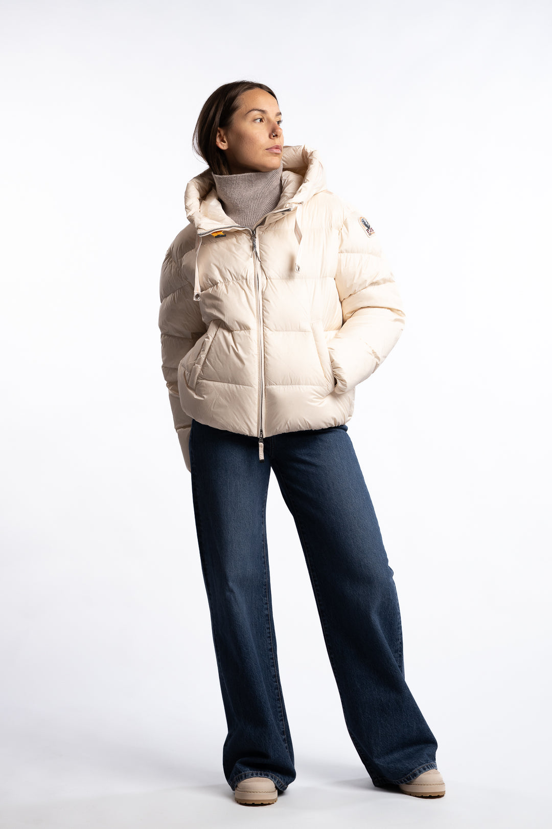 Tilly Hooded Down Jacket - Moonbeam