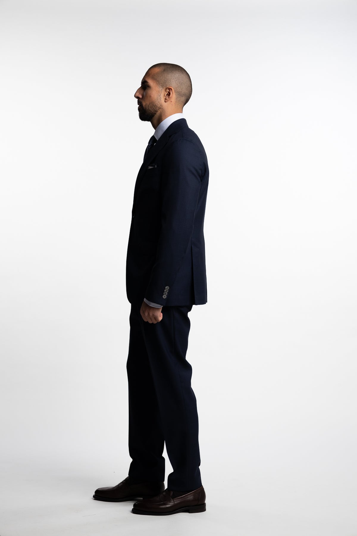 Sienna Slim Fit Wool Blazer Navy Check