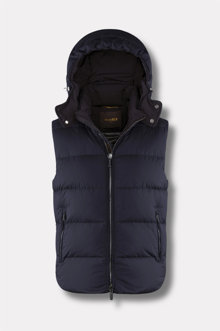 Fire Down Hooded Vest Navy