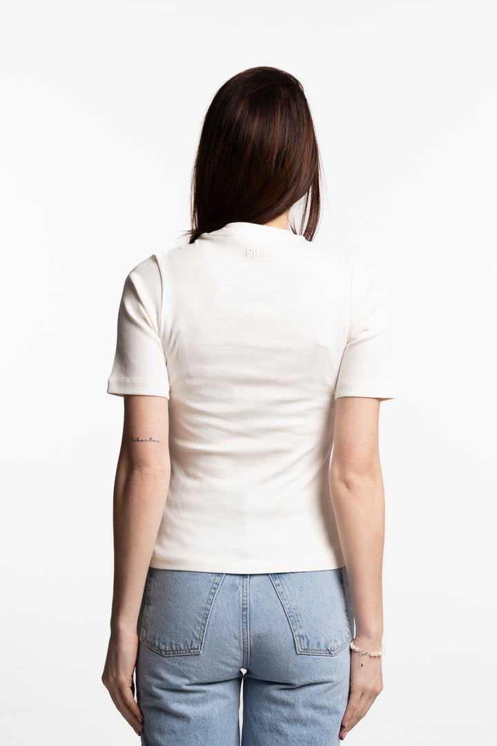 Pippa Rib Tee- Ecru