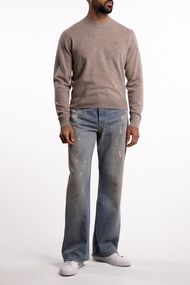 Yak Wool Crewneck Jumper Greige Melange