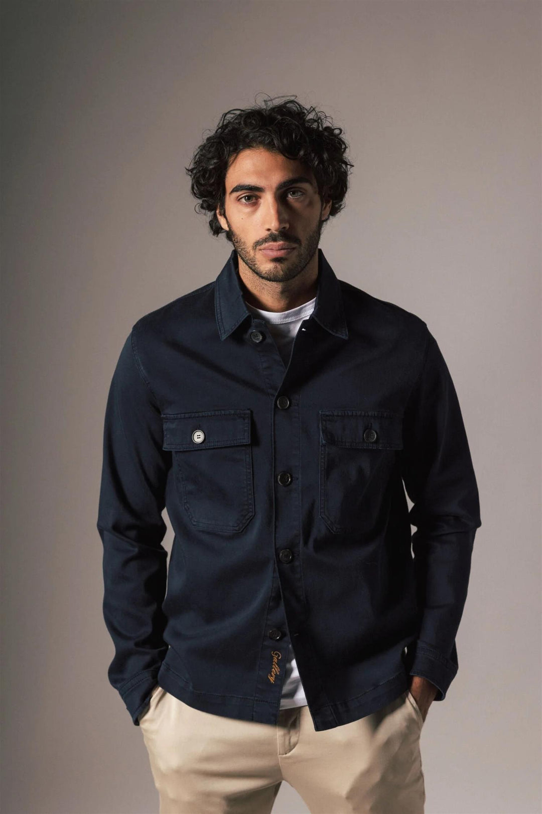 Matteo Soft Overshirt Navy