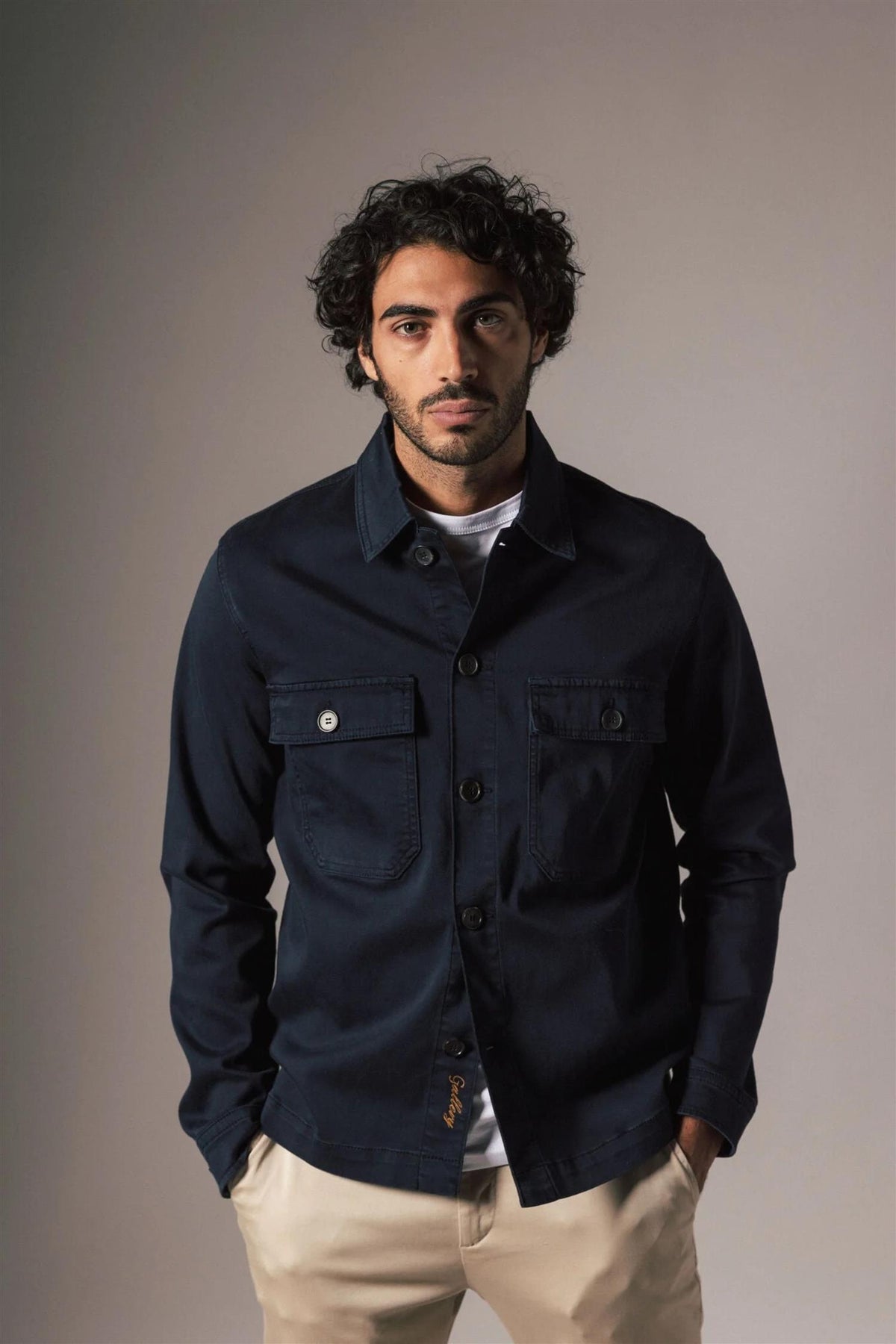 Matteo Soft Overshirt Navy