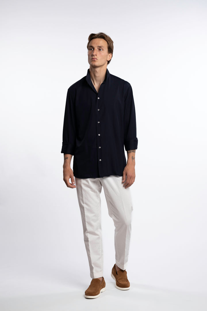 Active Stretch Shirt No Collar Navy