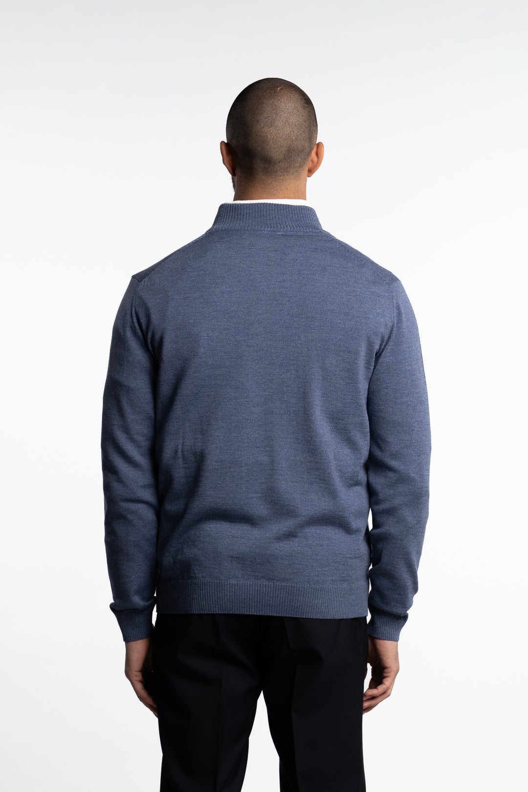 Merino Wool Half Zip Blue