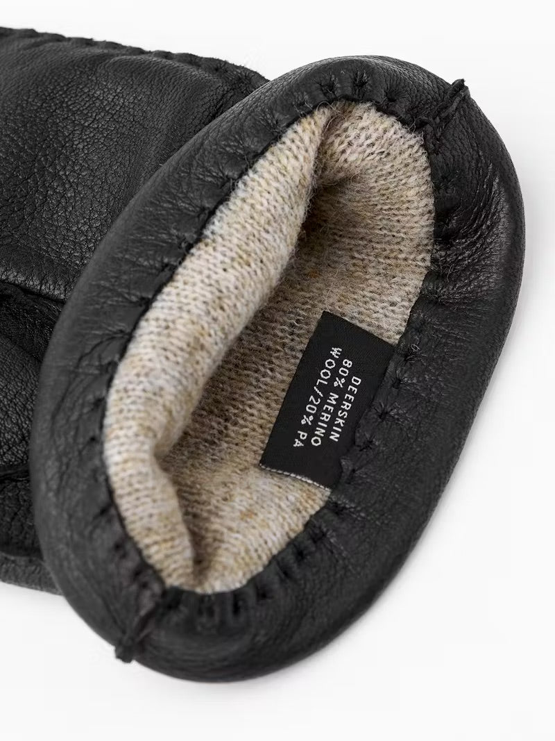 Matthew Deerskin Gloves Natural Black