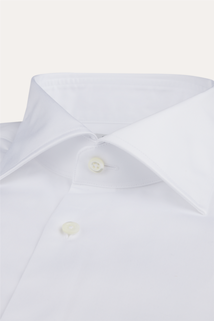 Slimline Twill Shirt French Cuffs White