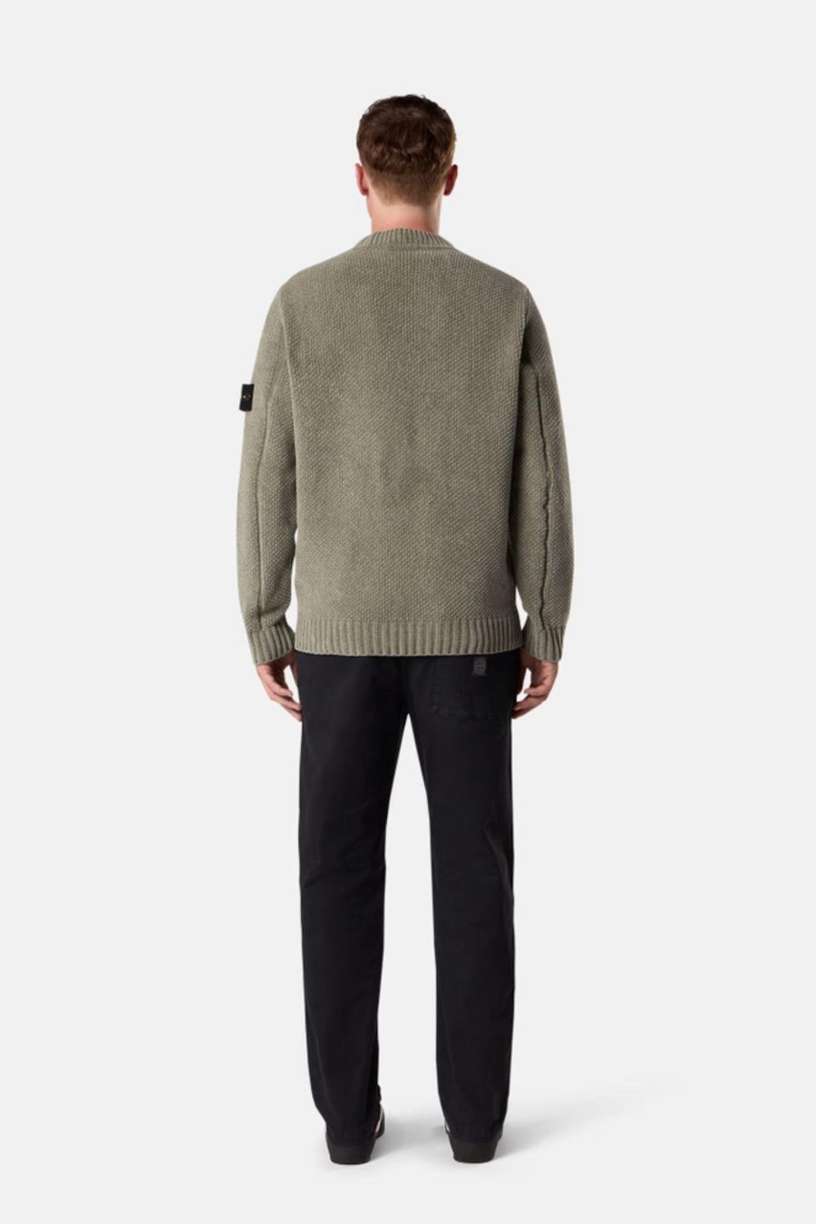 5100005 Mock Neck Jumper With Ribbed Trims Sage Green