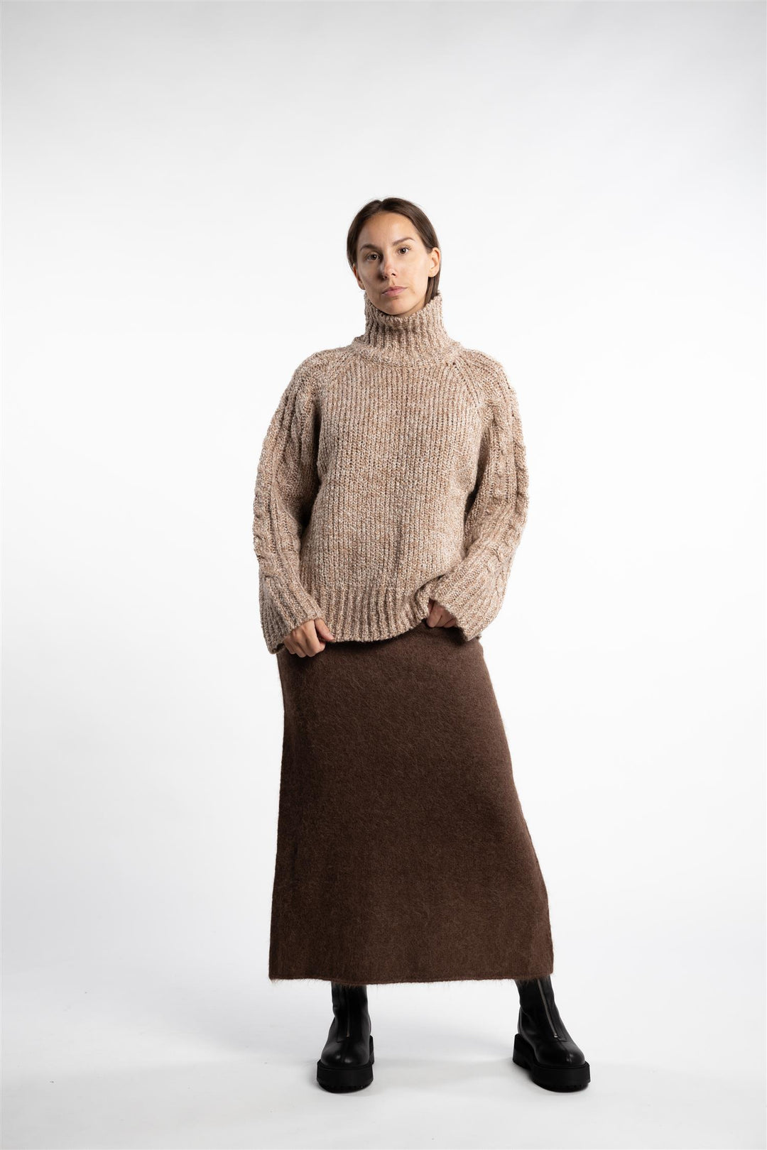 Echo Turtleneck- Brown Mix