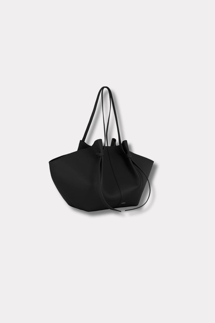 Large Mochi- Black Pebble Grained Leather