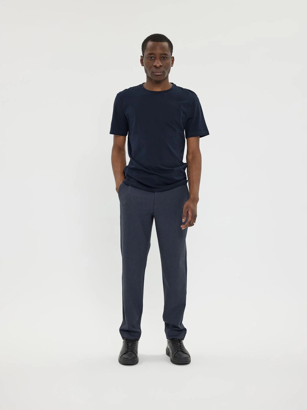 AlvinPL 90 Herringbone Trousers Midnight