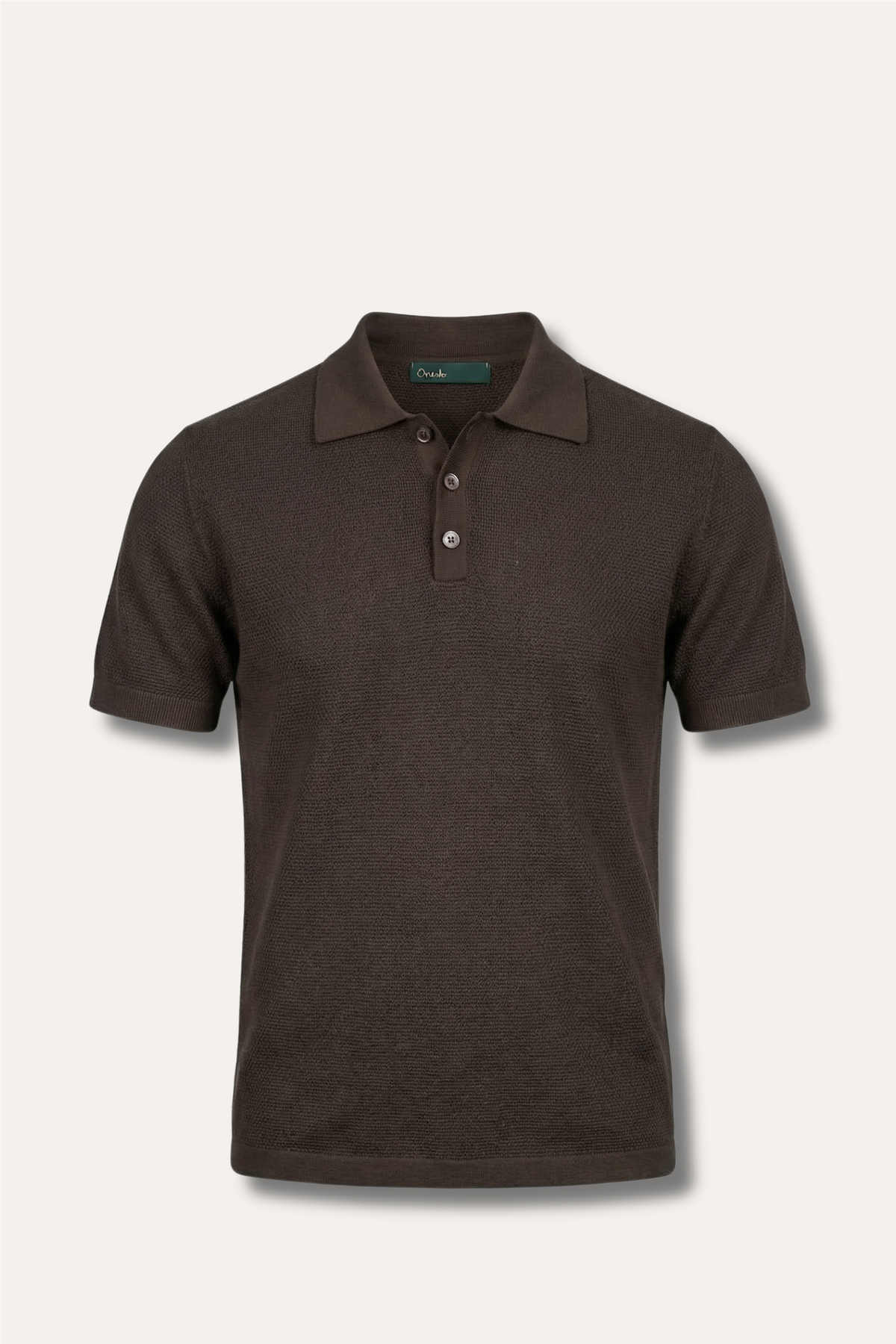 Structured Cotton Polo Brown