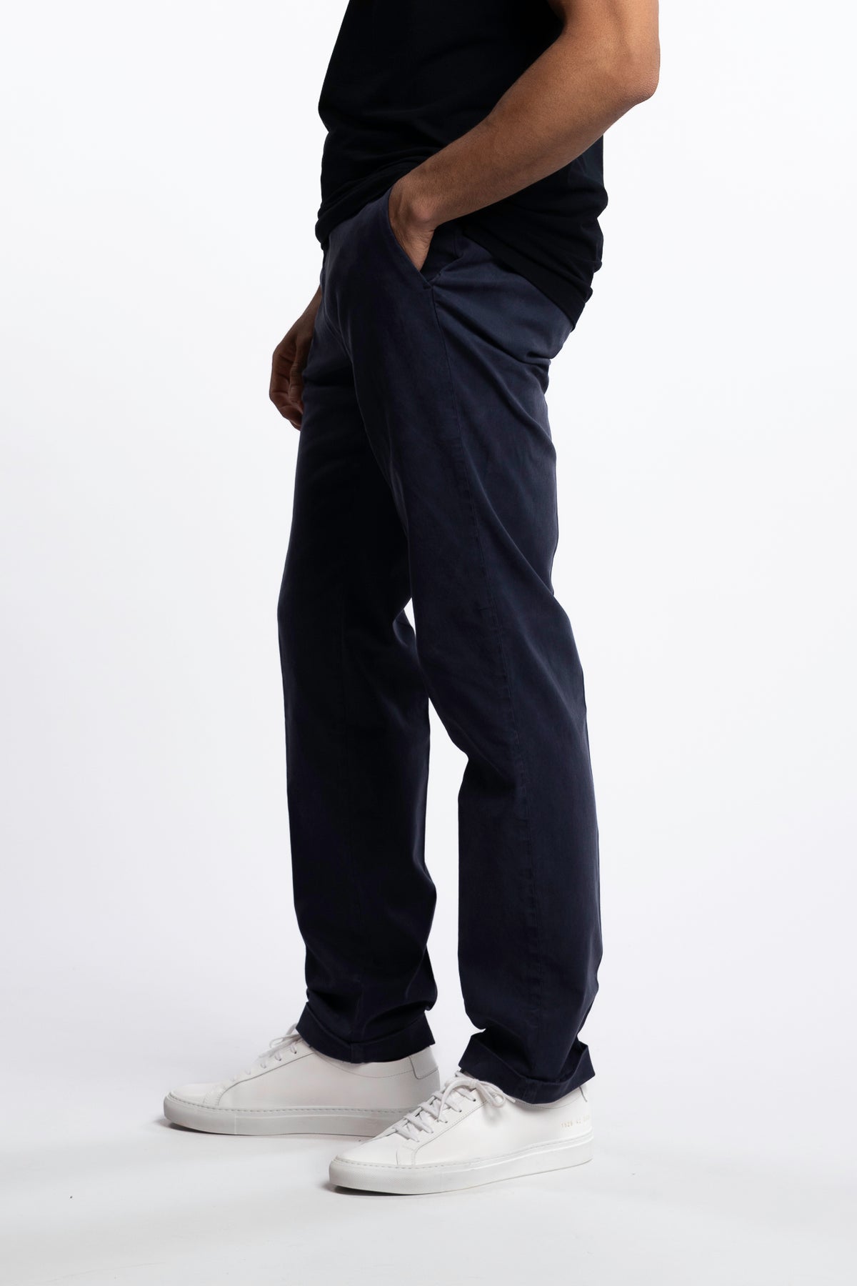 Cotton/Silk Chinos Navy
