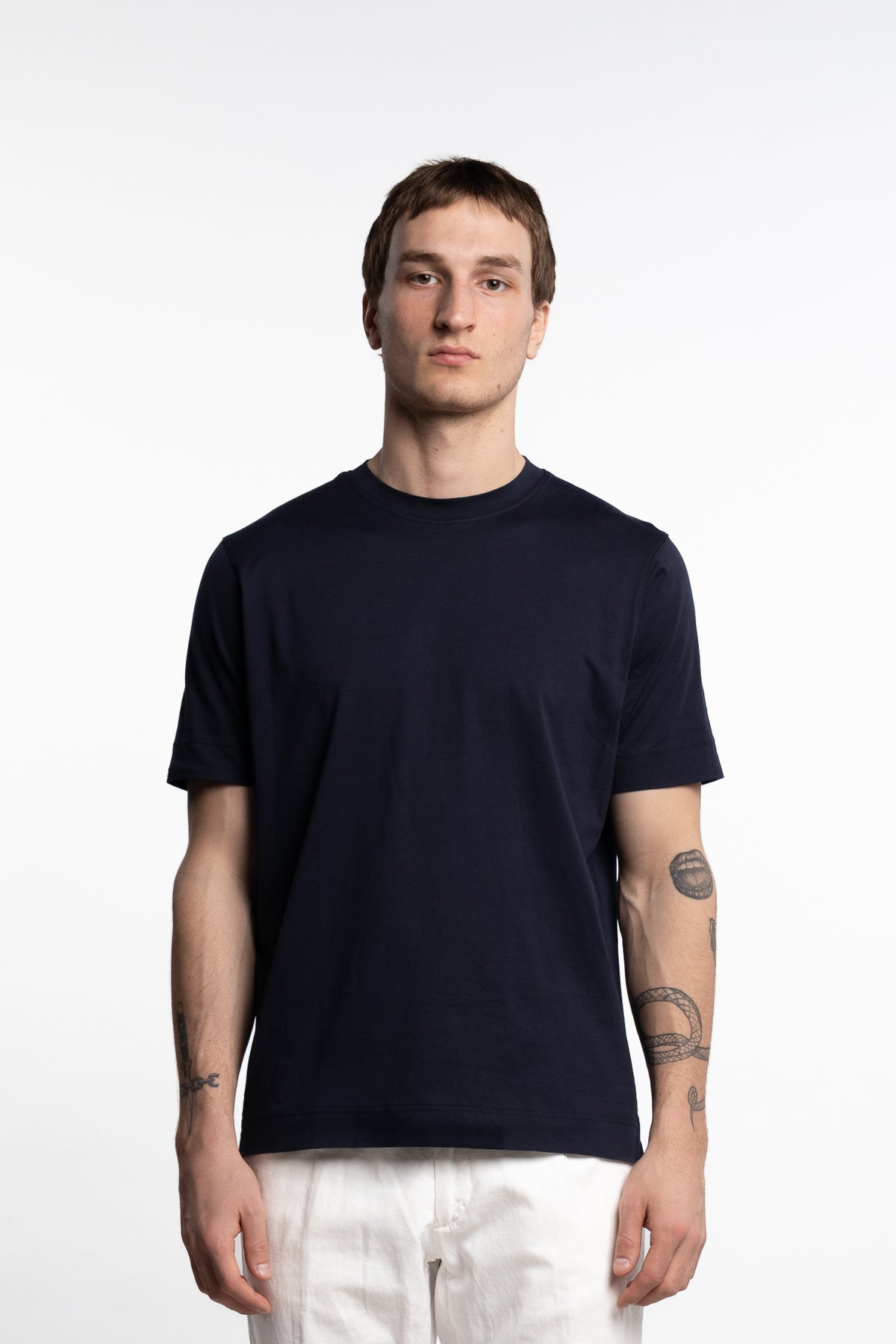 Filo Di Scozia Cotton T-Shirt Navy