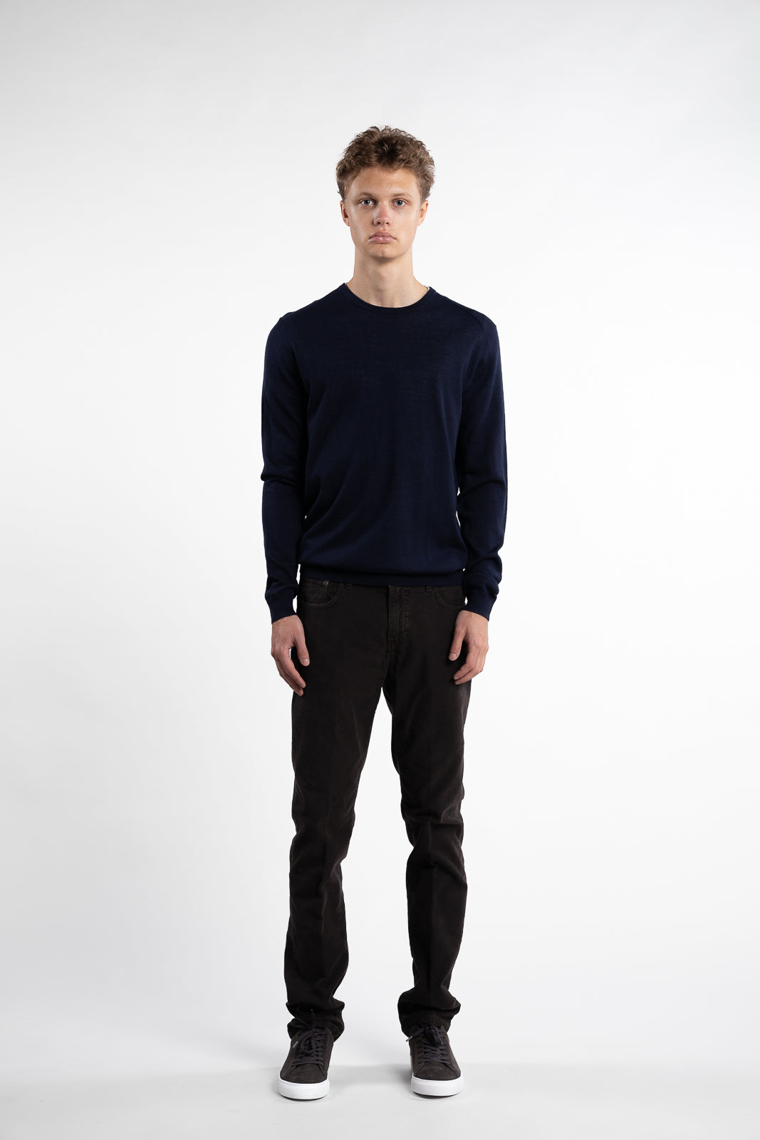 Rome O-Neck Sweater Dark Navy