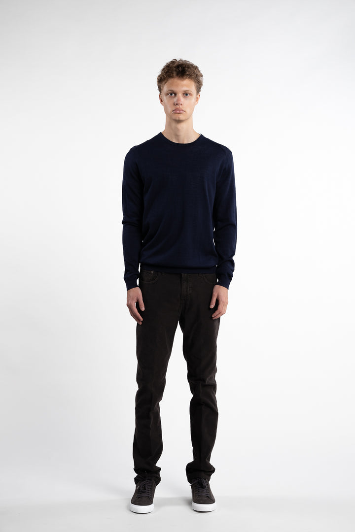 Rome O-Neck Sweater Dark Navy